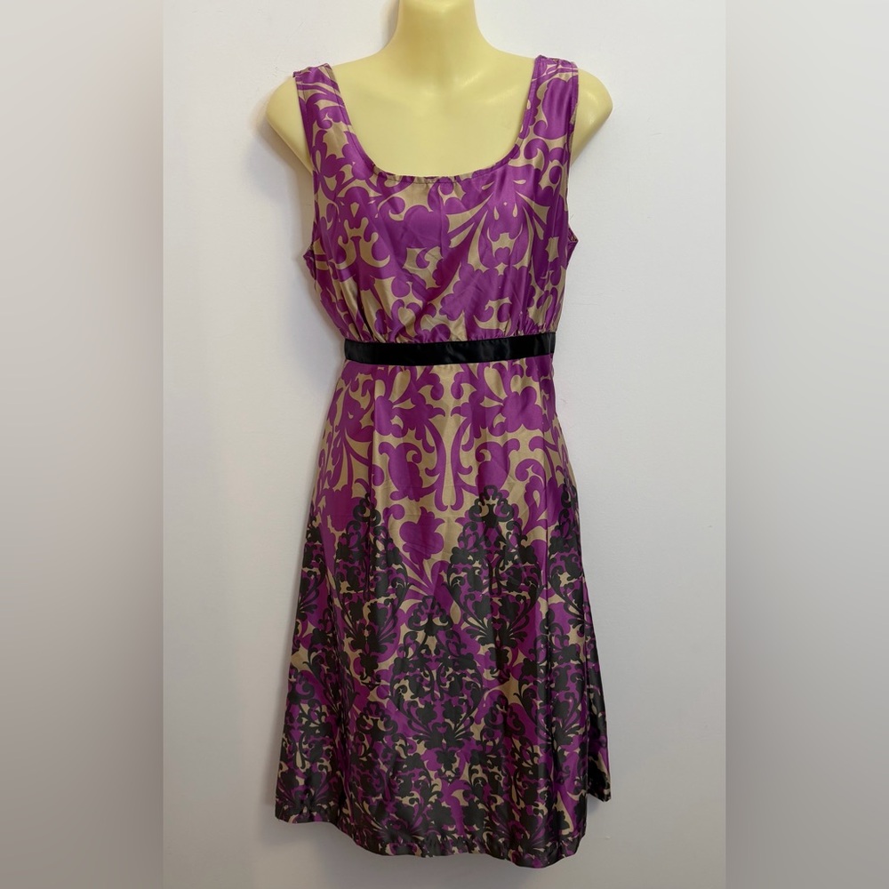dELiA*s Purple and Black Floral Midi Dress - Picture 1 of 6